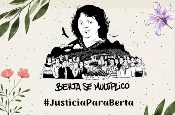 Immagine che simboleggia i semi germogliati di Berta Cáceres nella lotta di migliaia di persone in tutto il mondo con l'hashtag #JusticiaParaBerta (#GiustiziaPerBerta).