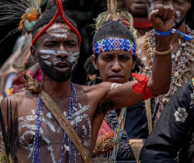 Manifestazione degli indigeni in Papua
