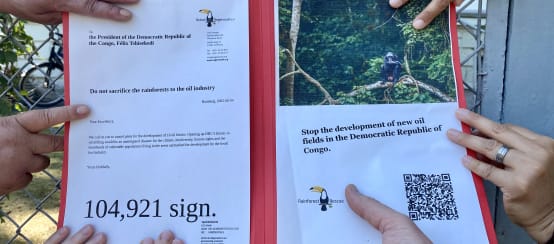 Alleanza in difesa delle foreste della RD Congo: consegnate oltre 110.000 firme all'ambasciata a Berlino